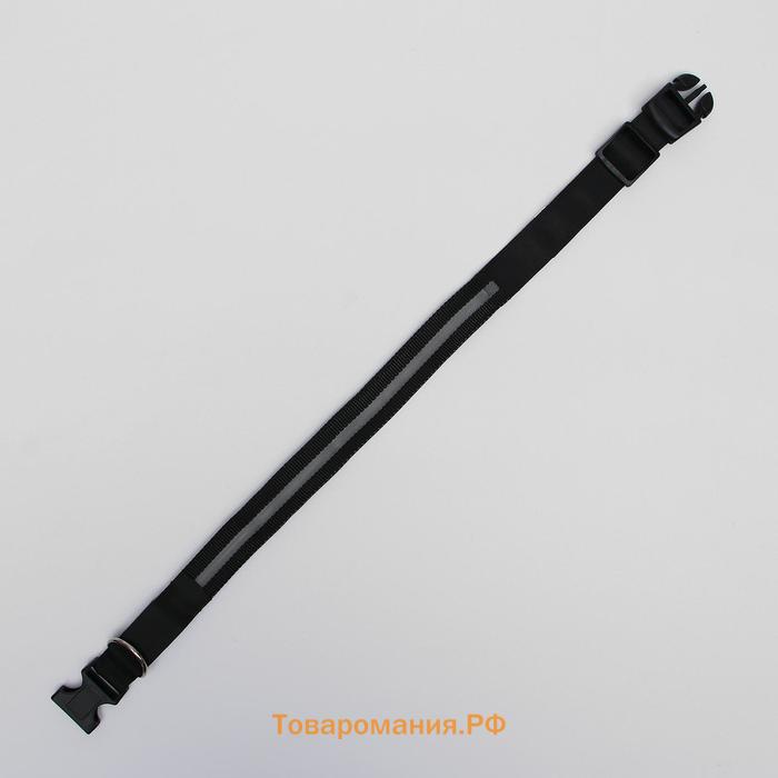 Ошейник с подсветкой размер XL, ОШ 52-60 х 2,5 см, 3 режима свечения чёрный
