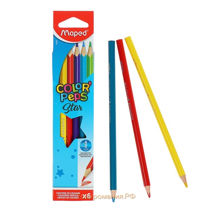 Карандаши трёхгранные, 6 цветов, Maped Color Peps