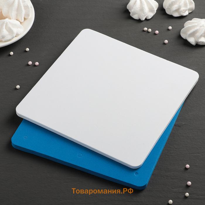 Набор матов для моделирования и сушки цветов из мастики , 20×20×3.5 см, 2 шт., белый, синий