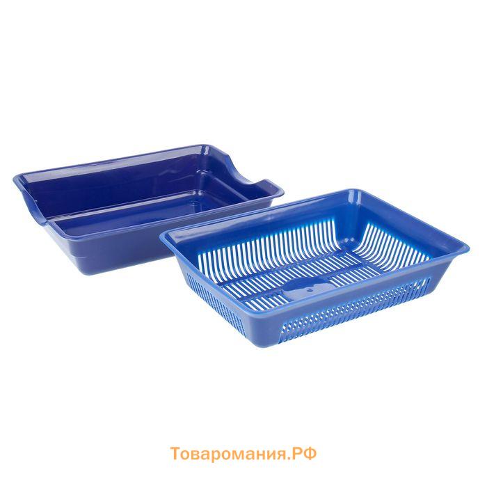 Туалет глубокий с сеткой 36 х 25 х 9 см, синий