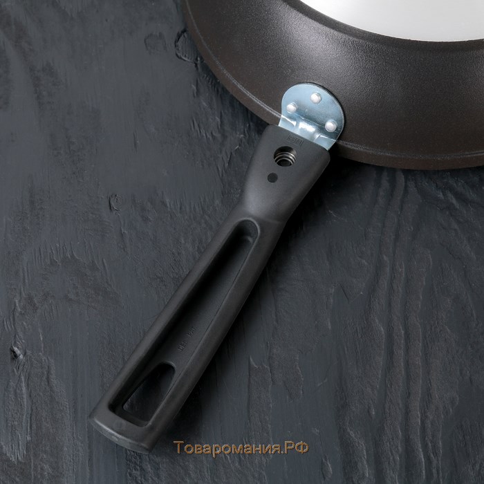 Сковорода «Традиция», d=24 см, съёмная ручка, антипригарное покрытие, цвет чёрный