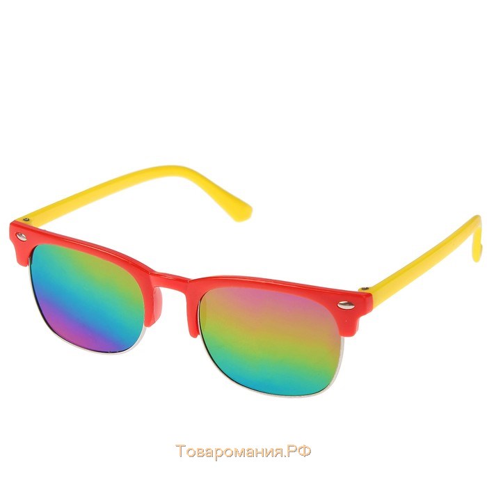 Очки солнцезащитные детские "OneSun", оправа и дужки разного цвета, микс, 12.5 х 4.5 см