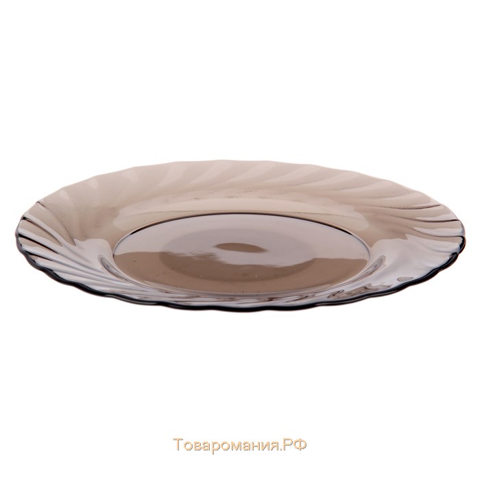 Тарелка стеклянная десертная Ocean Eclipse, d=19,6 см, цвет коричневый