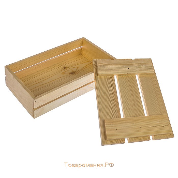 Ящик деревянный 30×20×10 см подарочный с реечной крышкой