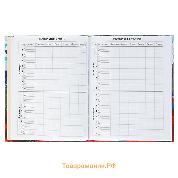 Дневник универсальный для 1-11 классов, "Россия геометрия", твердая обложка 7БЦ, глянцевая ламинация, 40 листов