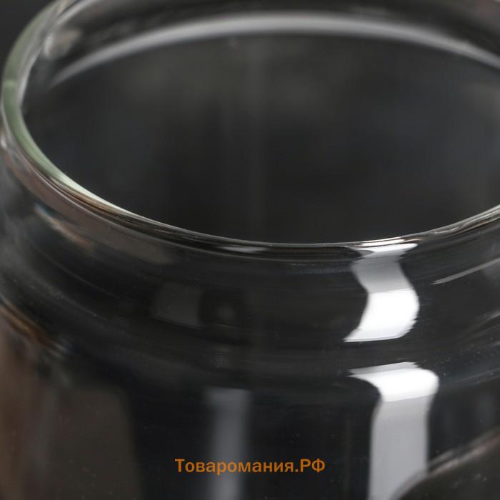 Банка для сыпучих Bella Tenero «Эко», 1 л, 9.5×18 см, с бамбуковой крышкой, стекло, прозрачная