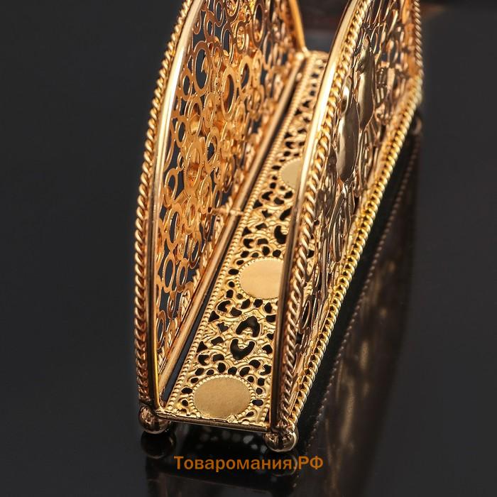 Салфетница декоративная «Птицы», 15×4×8.5 см, золотистая