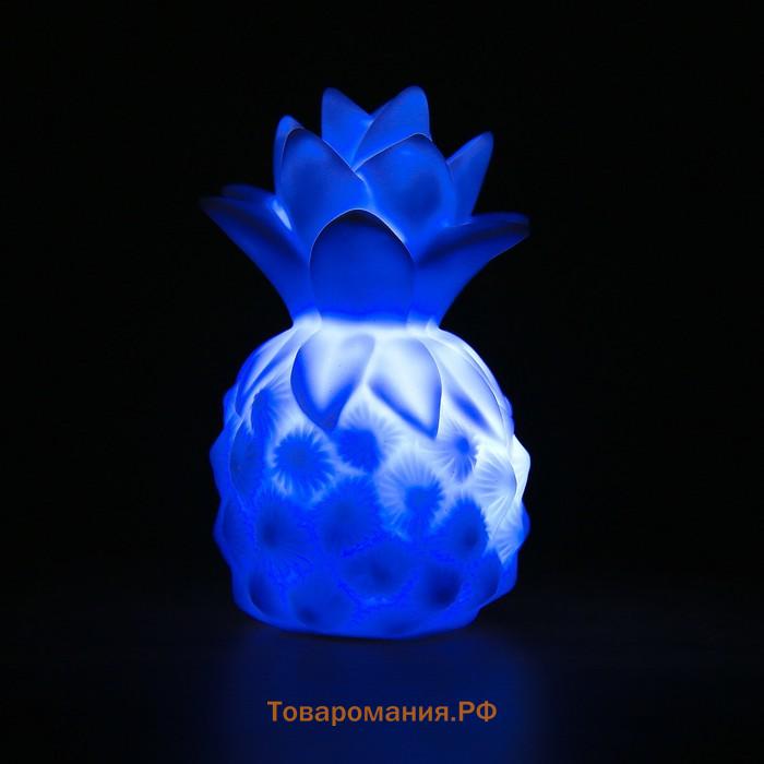 Фигурка светящаяся RISALUX «Ананас», ночник LED×1, пластик, 8×8×13 см, МИКС