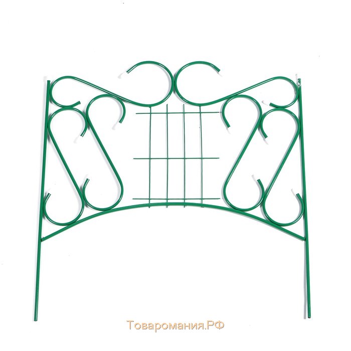 Ограждение декоративное, 80 × 380 см, 5 секций, металл, зелёное, «Комбинированный»