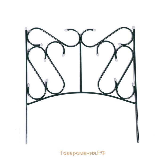 Ограждение декоративное, 80 × 380 см, 5 секций, металл, зелёное, «Комбинированный»