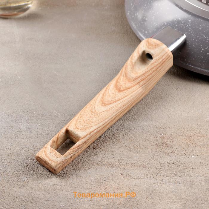 Сковорода Magistro Natural, d=20 см, кованый алюминий, ручка soft-touch, антипригарное покрытие, индукция, серая