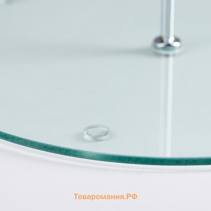 Фруктовница 2-х ярусная круглая , d=25/20 см, стекло, прозрачная