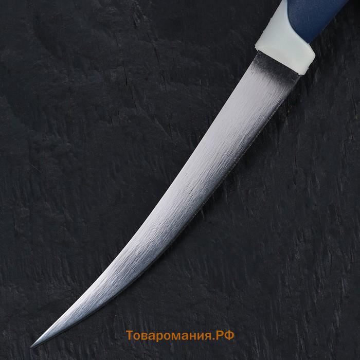 Нож кухонный для томатов  «Страйп», лезвие 11.5 см, синий