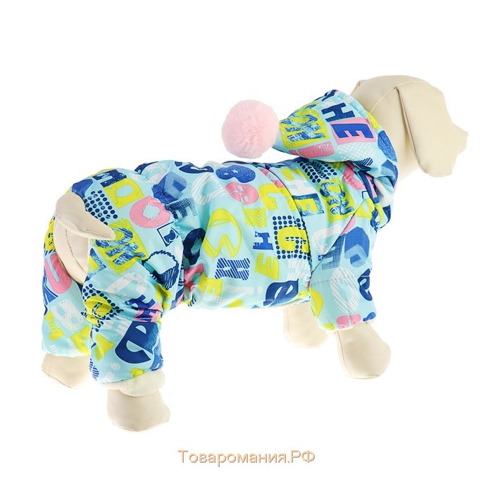 Комбинезон для животных "Принт", флис, 2XL (ДС 34-36,ОШ 34-36,ОГ 44-48 см), микс