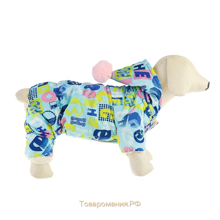 Комбинезон для животных "Принт", флис, 2XL (ДС 34-36,ОШ 34-36,ОГ 44-48 см), микс