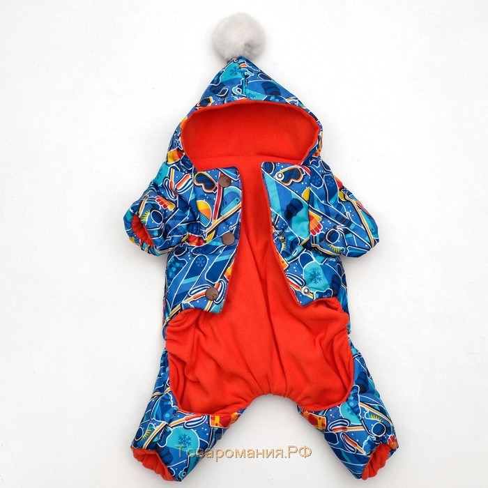 Комбинезон для животных "Принт", флис, 2XL (ДС 34-36,ОШ 34-36,ОГ 44-48 см), микс