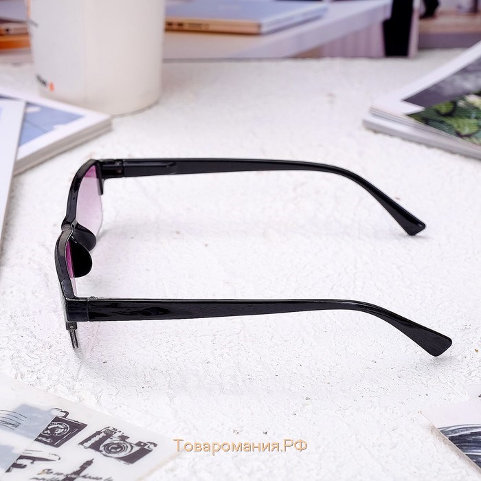 Готовые очки Восток 0056 тонированные, цвет чёрный, отгибающаяся дужка, -1,5