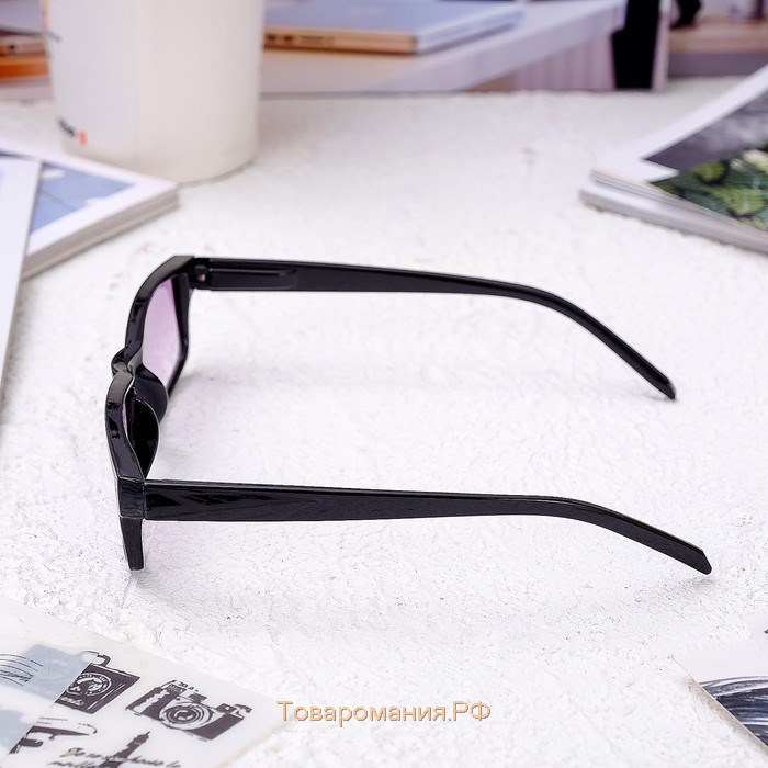 Готовые очки Восток 6617 тонированные, цвет чёрный, отгибающаяся дужка, +1,5