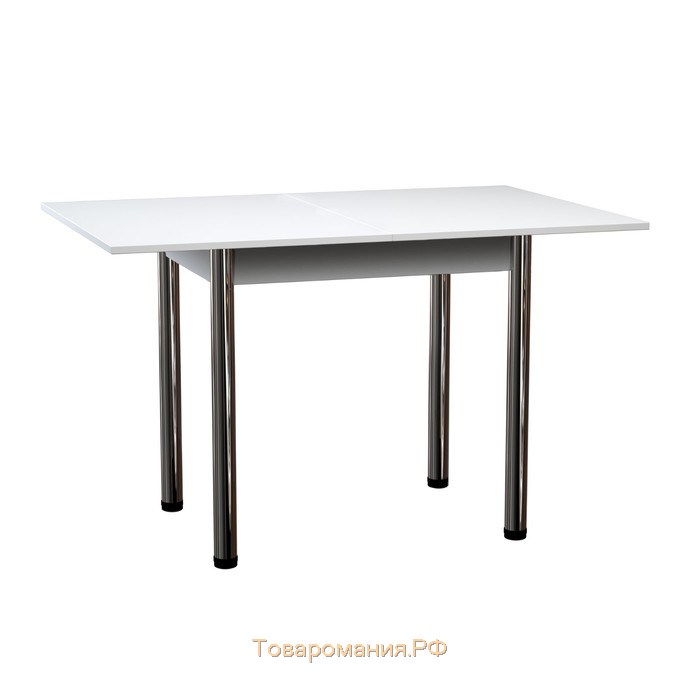 Стол поворотно-откидной «Пируэт», 800(1200) × 600 × 750 мм, опора хром, цвет белый