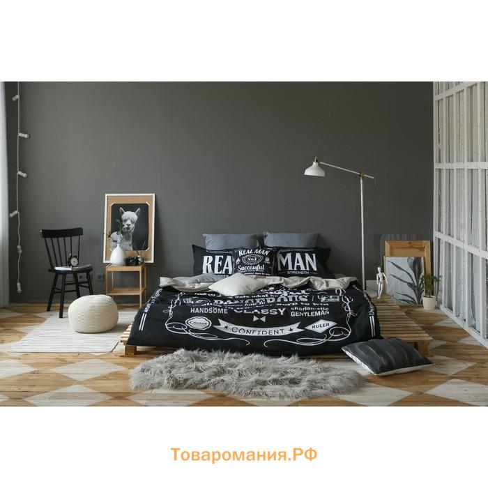 Постельное бельё "" евро Real Man 200х217 см, 240*220 см, 50х70+3 см - 2 шт