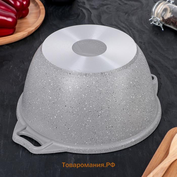 КастрюляKUKMARA, 3 л, d=24 см, h=12.5 см, антипригарное покрытие, литой алюминий, серая