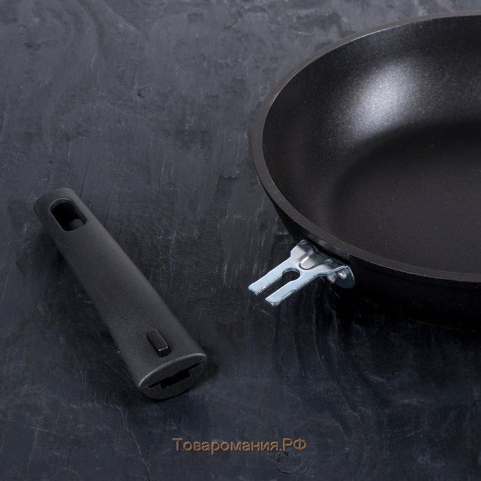 Набор кухонной посуды «Традиция №10», крышка, антипригарное покрытие, цвет чёрный