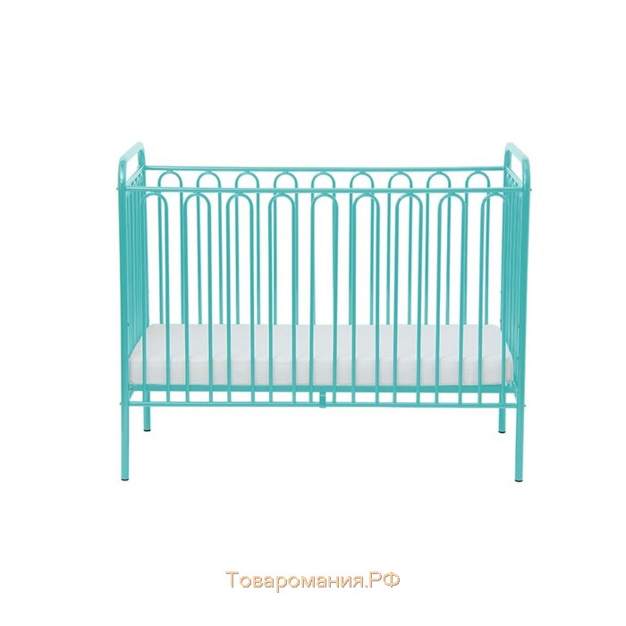 Детская кроватка Polini kids Vintage 150 металлическая, цвет бирюзовый