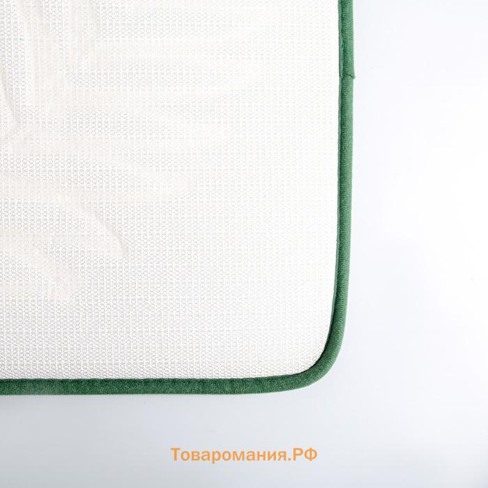 Коврики для ванной и туалета  «Тропики», 2 шт: 40×50 см, 50×80 см, цвет зелёный