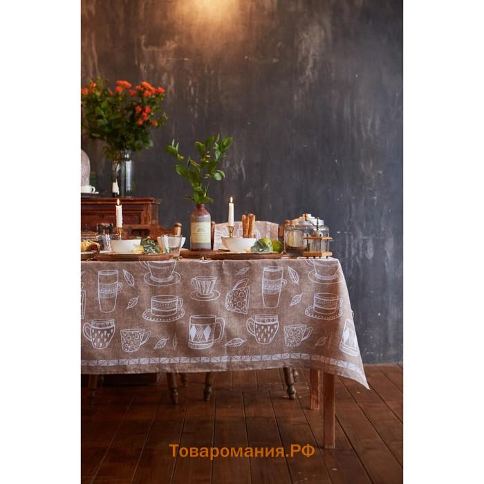 Скатерть "" Cup of tea 220х144 см, 100% хлопок, 164 г/м2