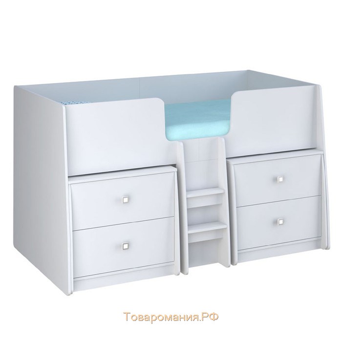 Комод с 2 ящиками для кровати-чердака Polini kids Simple 4100 с выдвижными элементами, белый   47383