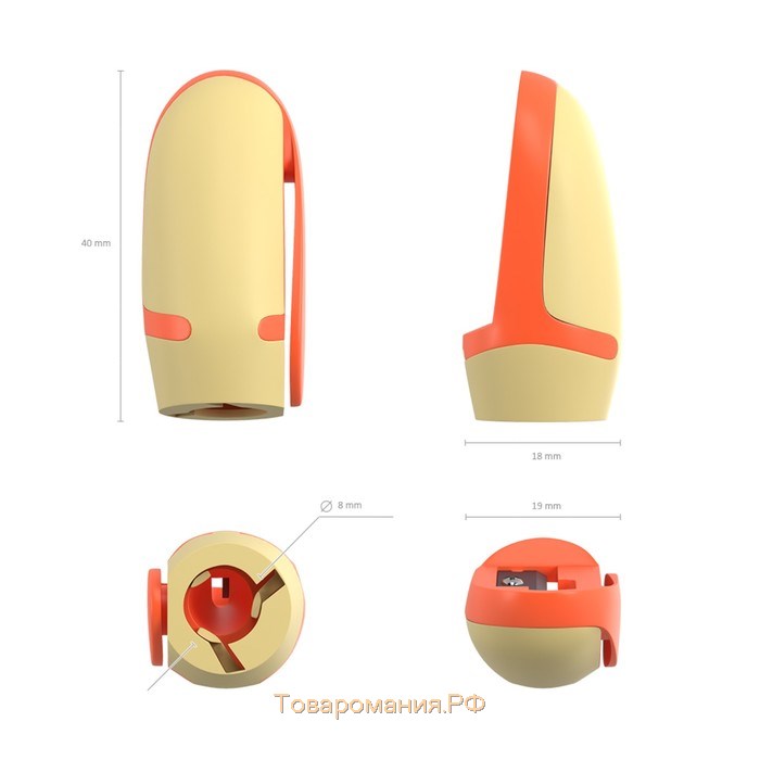 Точилка 1 отверстие ErichKrause Joy, 3 штуки, в блистере, микс