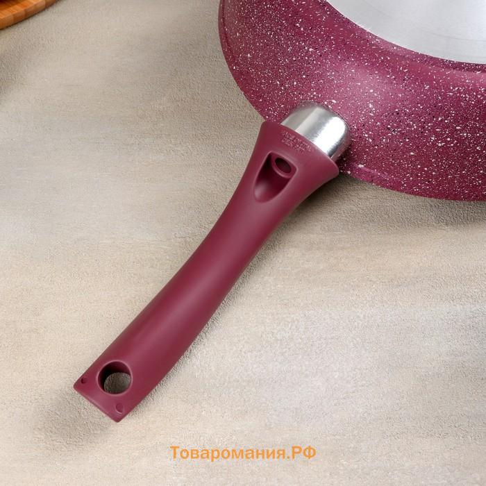 Сковорода Trendy style, d=26 см, пластиковая ручка, антипригарное покрытие, цвет фиолетовый