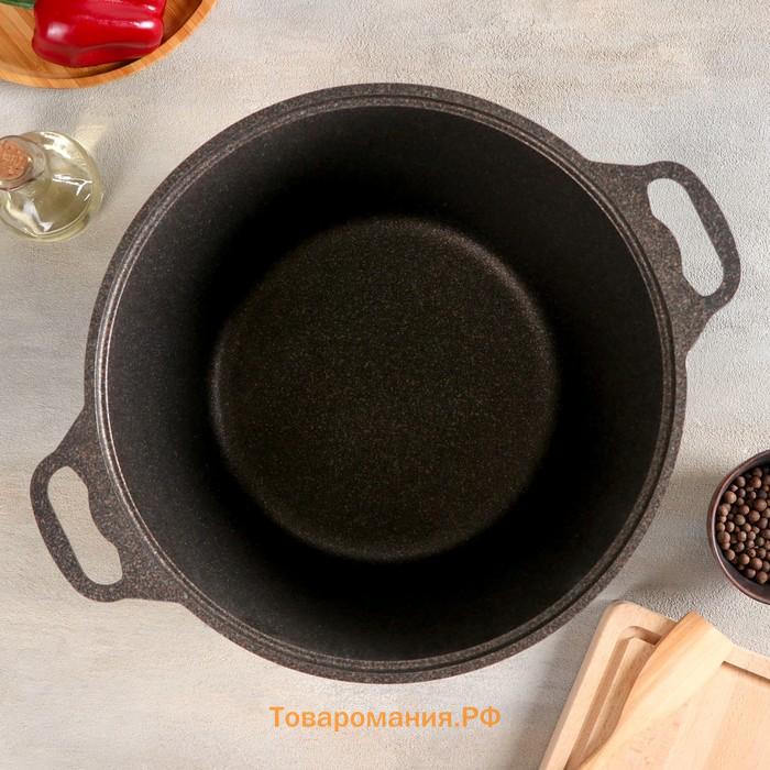 Кастрюля KUKMARA Granit ultra, 10 л, d=32.5 см, h=25.5 см, антипригарное покрытие, литой алюминий, коричневая