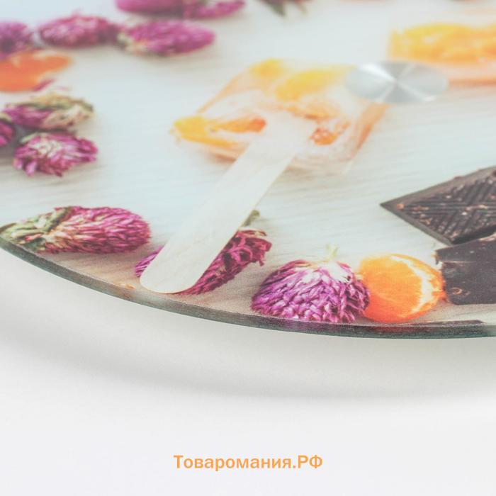 Подставка для торта вращающаяся  «Фруктовый лёд», d=32 см, стекло