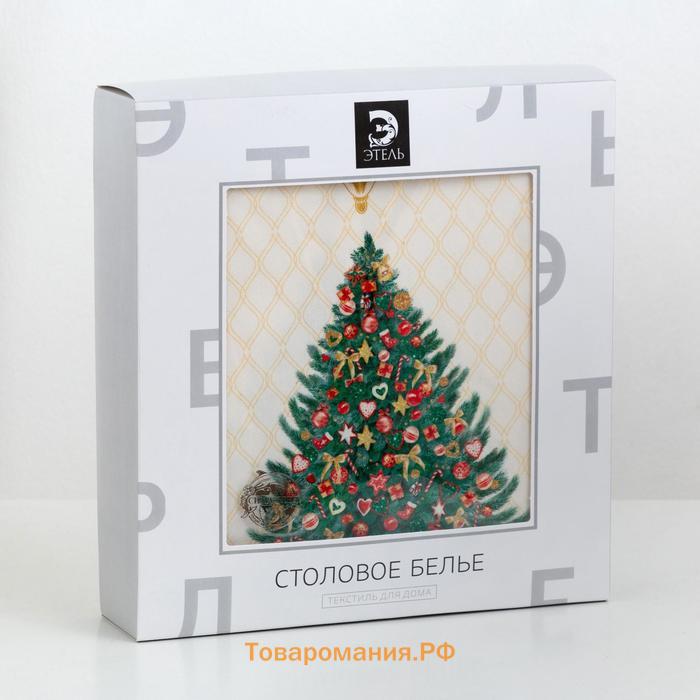 Скатерть новогодняя   "Golden Christmas" Скатерть новогодняя 150*180 +/-3см с ГМВО, 100%хл, 190г/м2