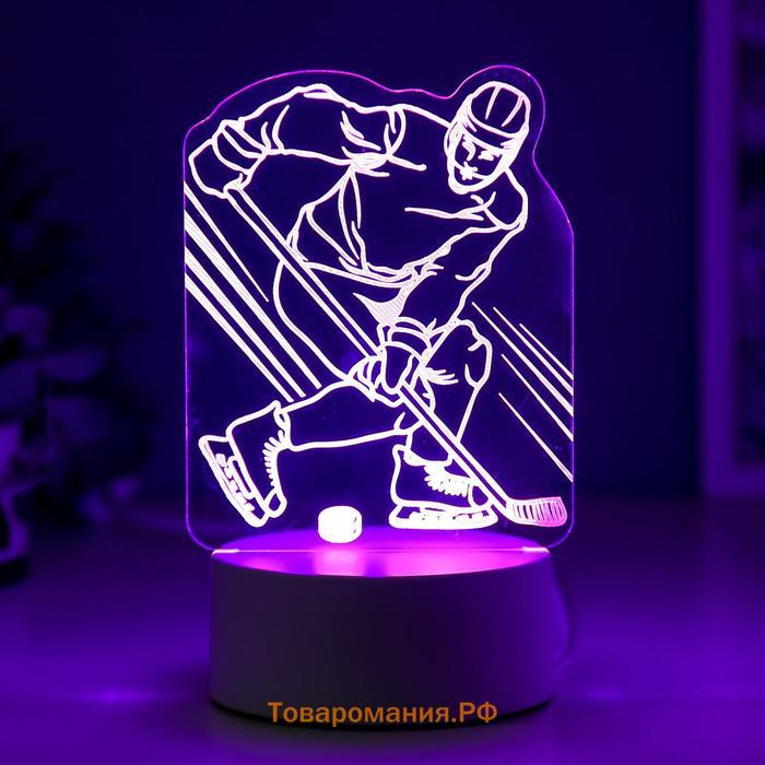 Светильник "Хоккеист" LED RGB от сети 9,5х10,5х17 см