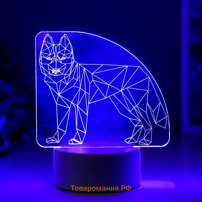 Светильник "Волк" LED RGB от сети 9,5х14,5х17 см RISALUX