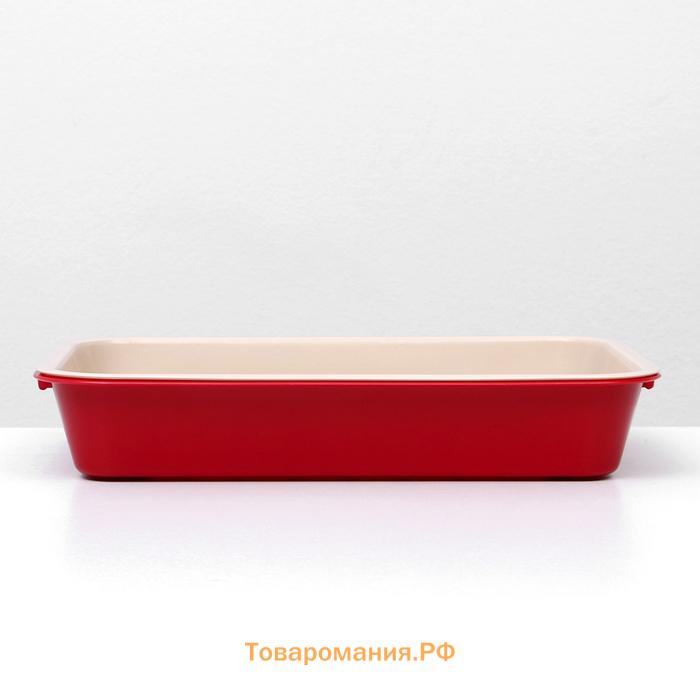 Туалет средний с сеткой 36 х 26 х 6,5 см, бежевый/красный