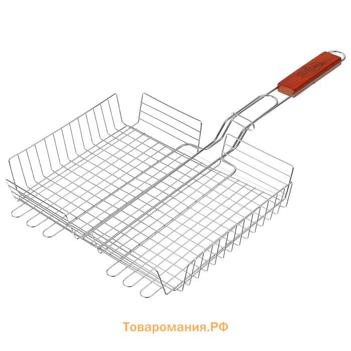 Решётка гриль универсальная maclay, 26x31 см, хромированная сталь, для мангала