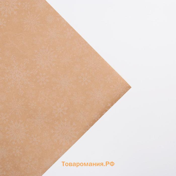 Бумага упаковочная крафтовая «Снегопад», 50 × 70 см