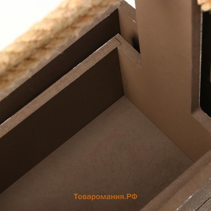 Набор кашпо деревянных 2 в 1 (25.5×15×30; 20×12×23) "Прованс", коричневый