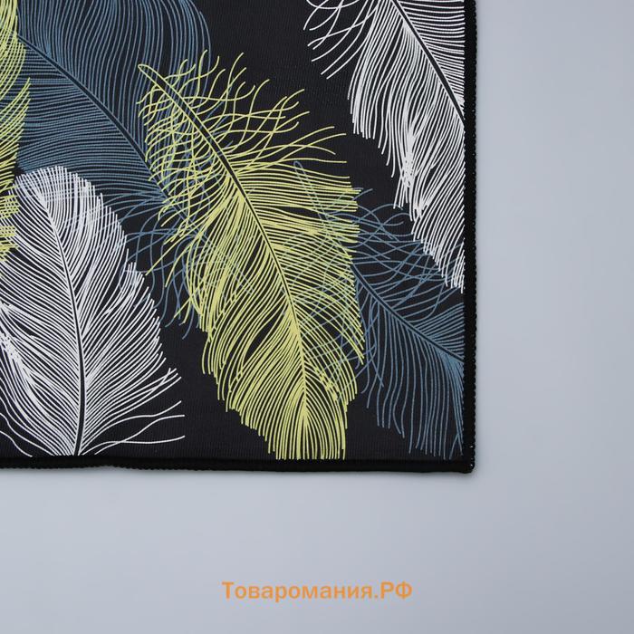 Коврики для дома  «Перья», 2 шт: 40×60, 40×121 см