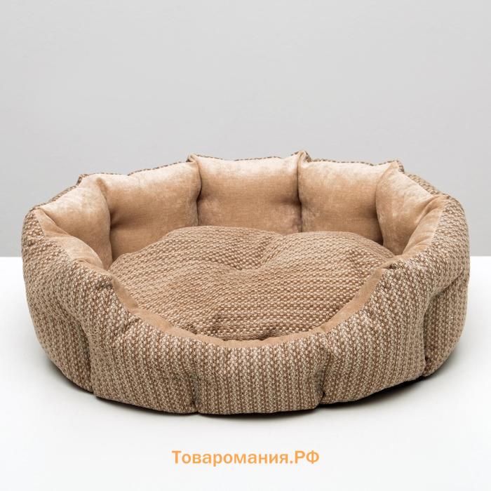 Лежанка для животных,мебельная ткань, холлофайбер, 50 х  40 х 15 см, микс цветов