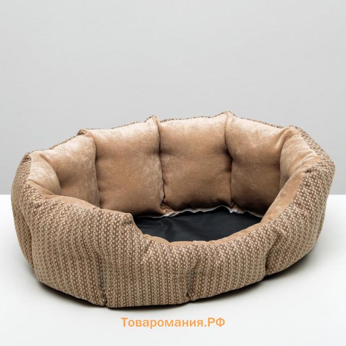Лежанка для животных,мебельная ткань, холлофайбер, 50 х  40 х 15 см, микс цветов
