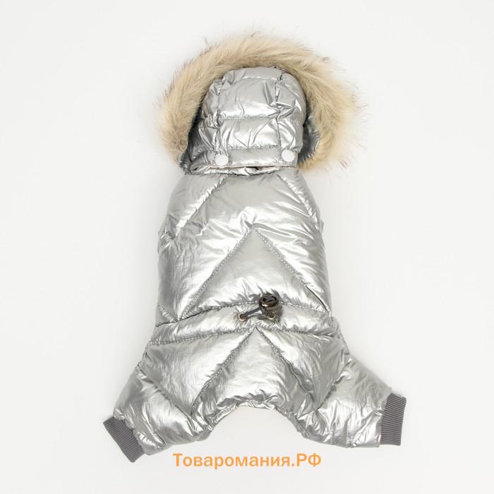 Комбинезон "Мальчик" с утяжкой, размер 12 (ДС 28 см, ОГ 38 см, ОШ 27 см), серебряный