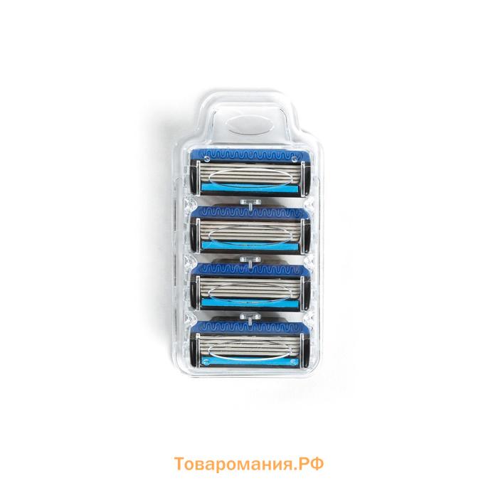 Сменные кассеты Toptech Razor 5, совместимые с Gillette Fusion 5, 4 шт. с 5 лезвиями