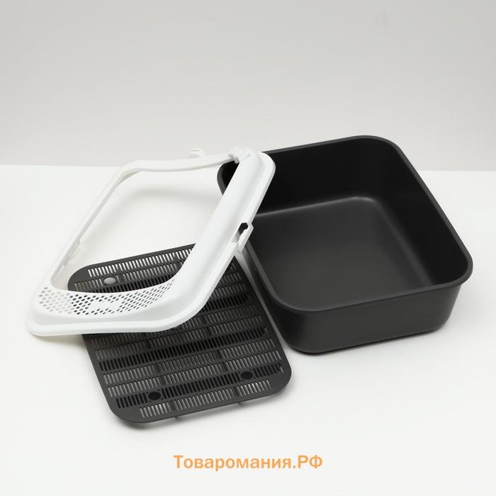 Туалет Сима с бортом + сетка + совок-микс 30 х 39 х 13,5 см серый микс FIX