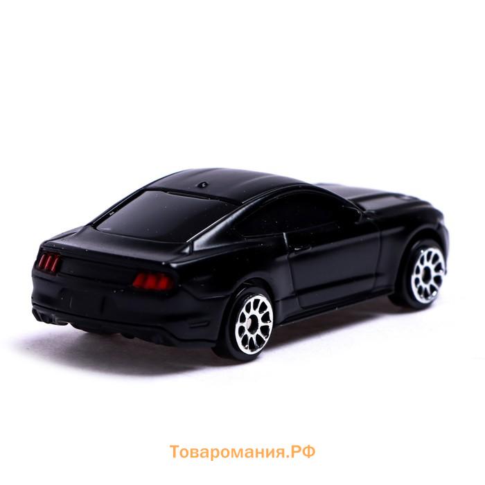 Машина металлическая FORD MUSTANG, 1:64, цвет чёрный матовый