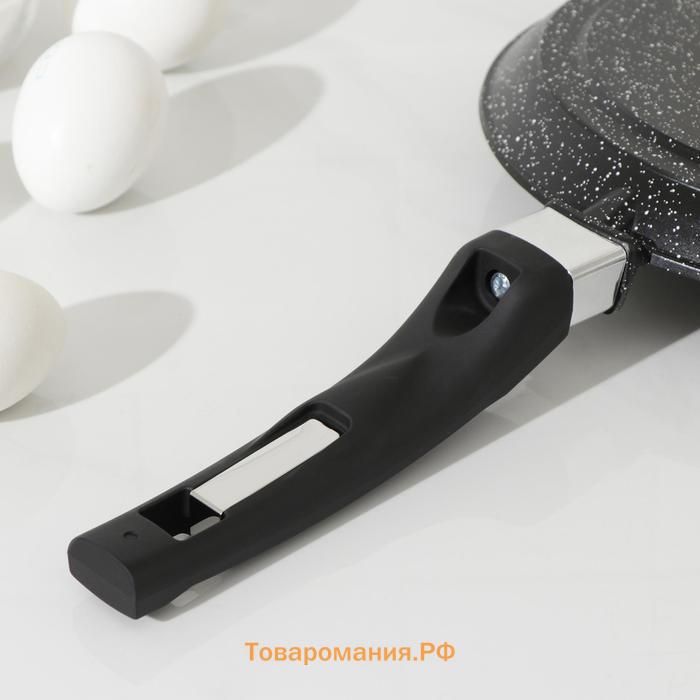 Сковорода блинная «Гранит Black» Induction Pro, d=22 см, пластиковая ручка, антипригарное покрытие, цвет чёрный