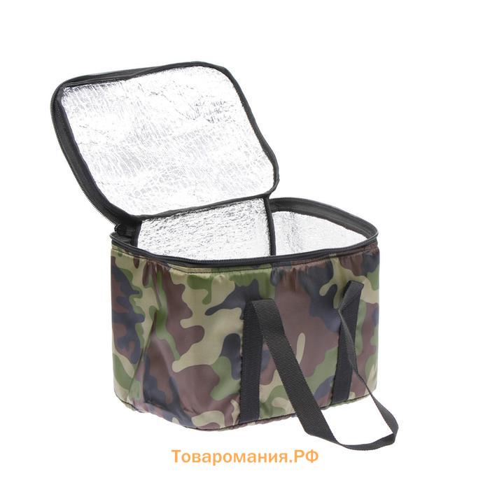 Термосумка Cartage Т-09, зеленый камуфляж, 18 л, 35×21×24 см